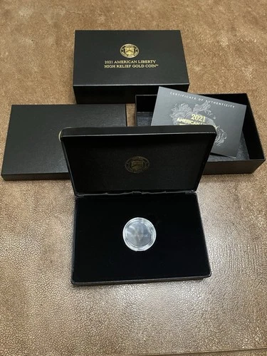 2021 American Liberty High Relief Gold Coin OGP BOX, COA & Capsule (NO COIN)