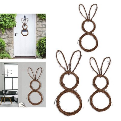 Wandbehang Osterhasen Kranz Kaninchen Girlande Rattan Ring DIY Handwerk