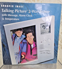 sharper image 2 way talking frame w/ message, alarm clock & temperature Sealed
