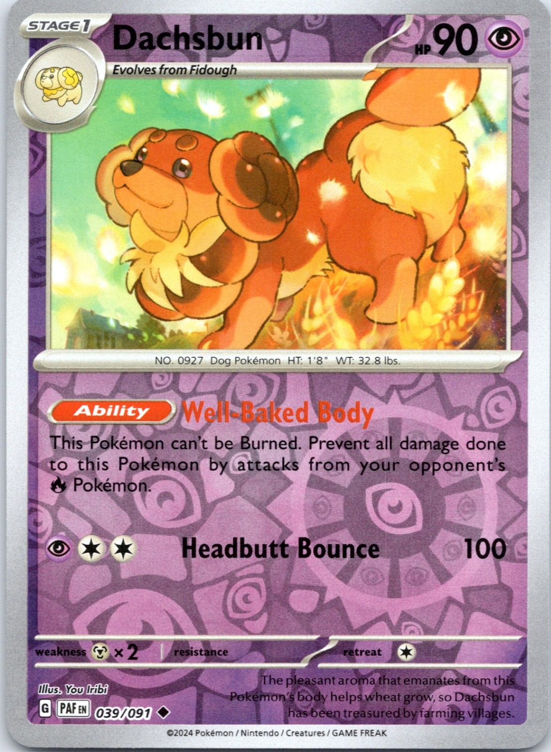 Dachsbun - Uncommon SV: Paldean Fates 039/091 NM