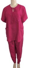 Vintage REINA Hot Pink Scrub Set With Embroidered Angel On Pocket Size Medium