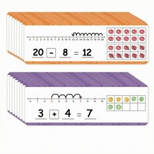 16 Pieces Number-Line Cards Double-Sided School Aid Erasable for Young Learners