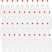Plastic Squeeze Condiment Bottles with Red Tip s, Small Empty