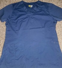 WonderWink Verity Womens Medical Scrub Top Navy Blue Medium 6108