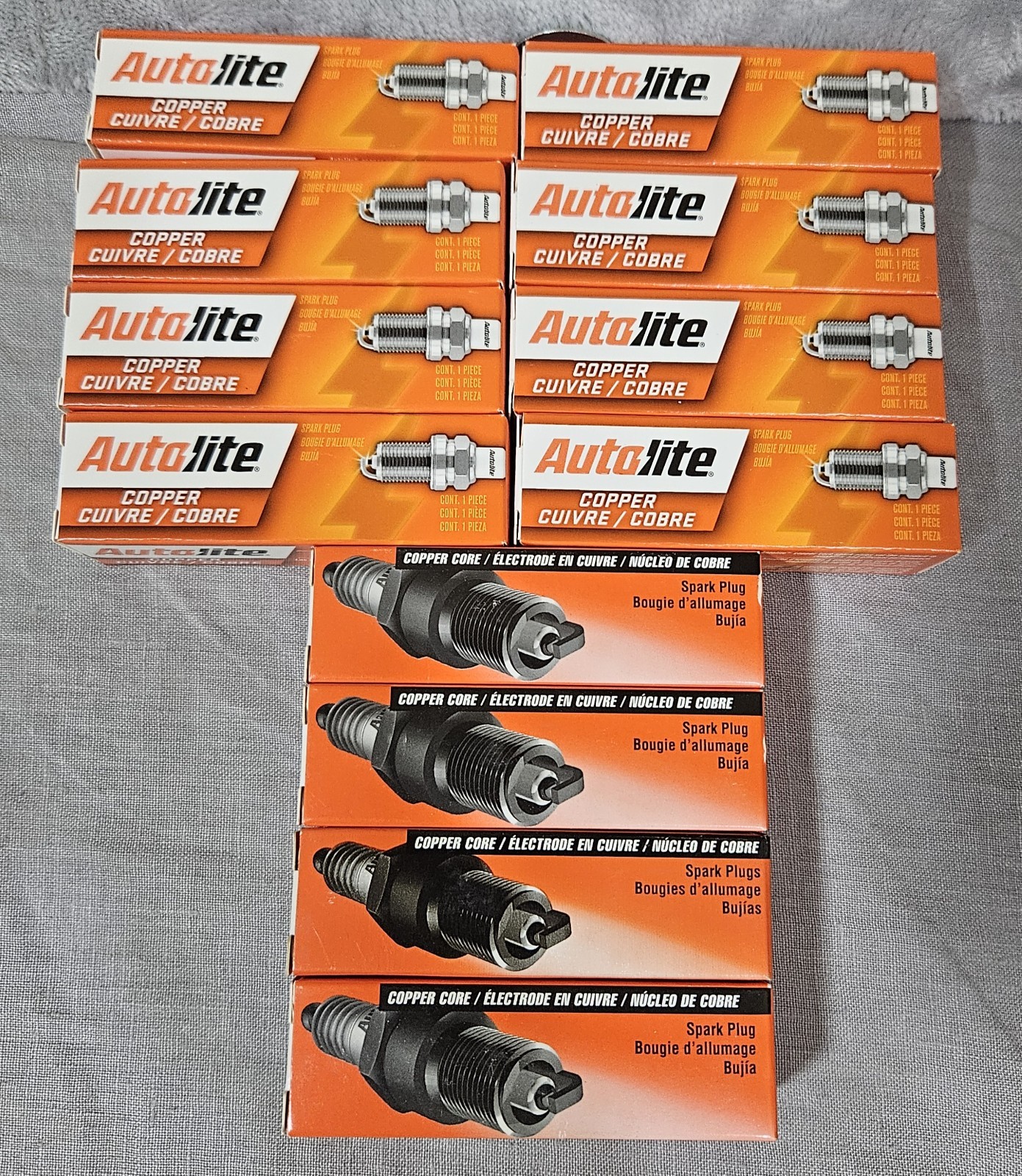 Lot 12 Autolite Copper Resister Spark Plugs 5503