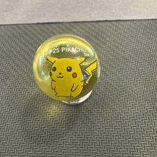 1999 Vintage Pok mon 25 Pikachu Glass Marble ToyBiz Yellow