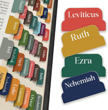 90 Bible Tabs for Women, Men, and Kids - Large Print Laminated Labels - Bible In