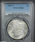 1890-S PCGS MS61 MORGAN SILVER DOLLAR