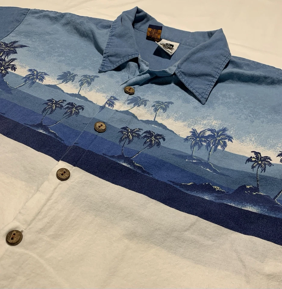 Vintage Mid Century Hawaiian Shirt Mens XL Cotton Island Tropic Graphic 1970s - Image 2 of 4