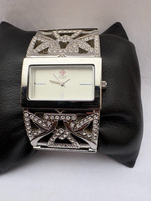 Erickson Beamon Damen Armband Uhr Quartz Vintage Silber Quadrat 34x22mm