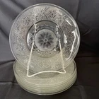 Lot of 8 Anchor Hocking Sandwich Glass 9" Dinner Plates Crystal Vintage 1939-64