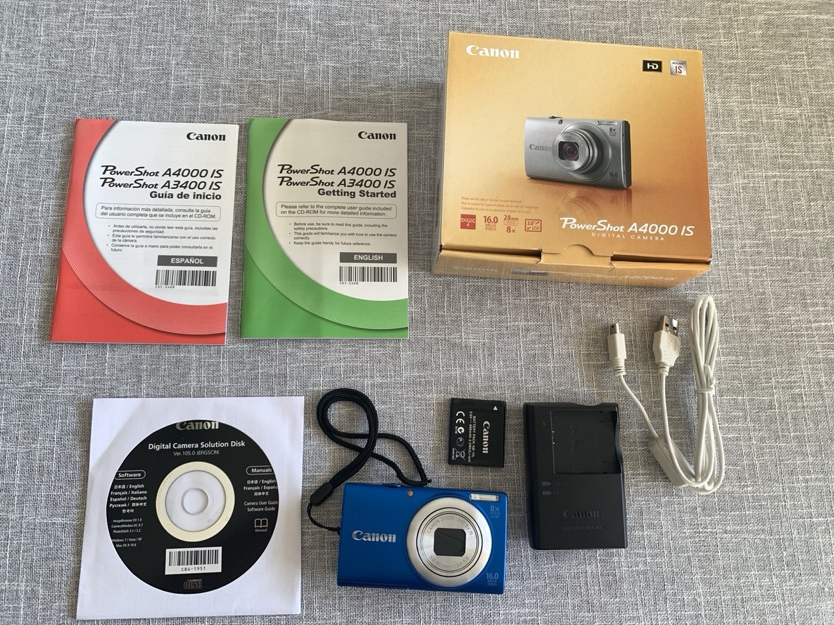 Canon PowerShot A4000 IS 16.0MP Digital Camera - Blue for sale