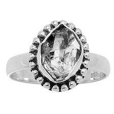 Premium Herkimer Diamond - USA 925 Sterling Silver Ring s.7 Jewelry R-1071