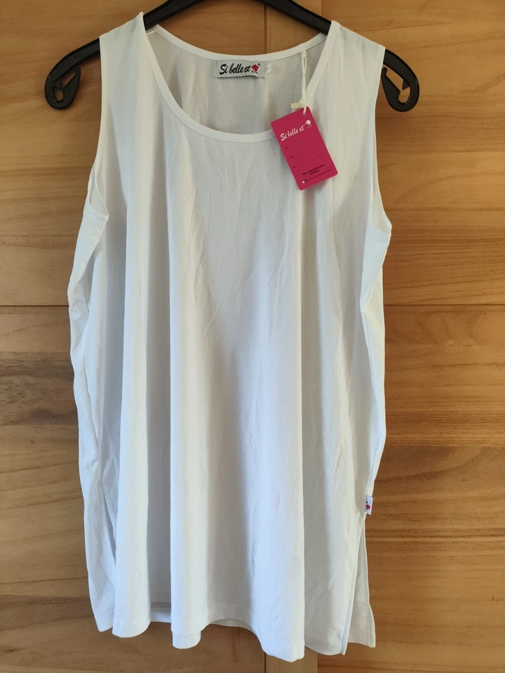 🧡 Debardeur Femme Taille 50/52 Blanc Si Belle Et Neuf Pitch été - Photo 1/1