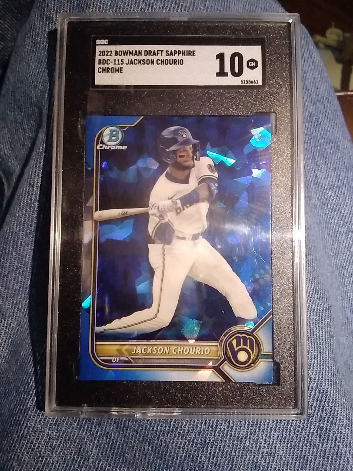 2022 Bowman Draft Chrome Sapphire Jackson Chourio SGC 10