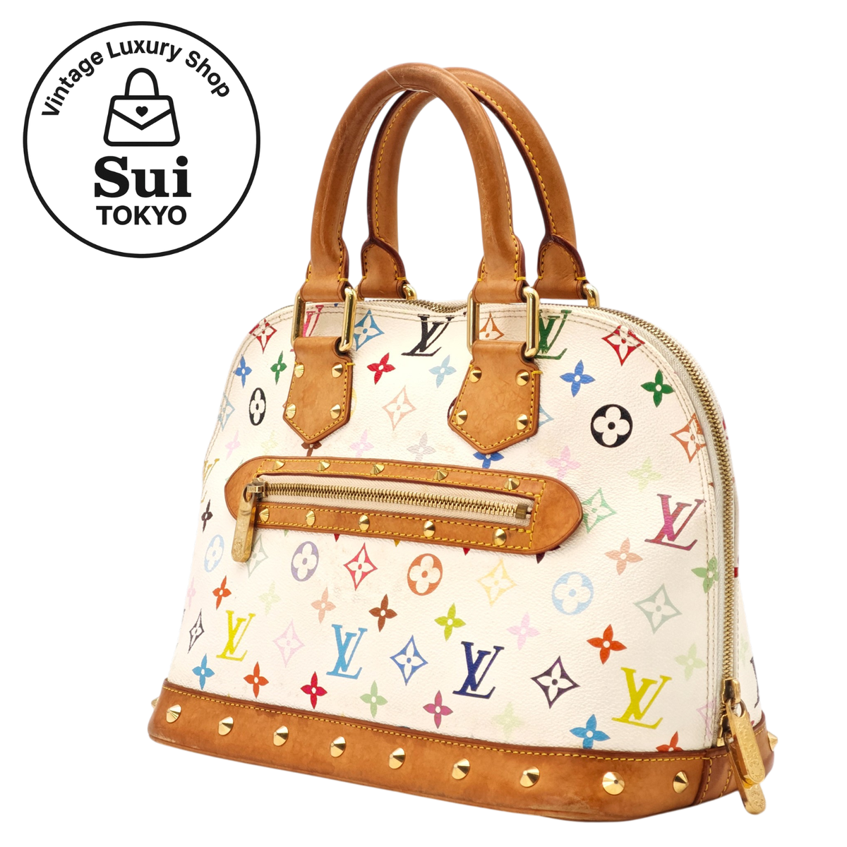 LOUIS VUITTON Alma PM Multicolor White Takashi Murakami M92647