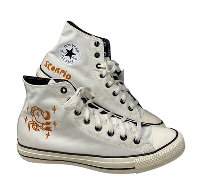 Converse Chuck Taylor High White Scorpio Canvas Men Sneaker Custom 172516C-WHITE