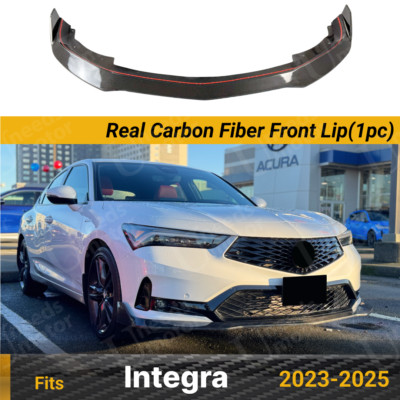 For Acura Integra 2023-2025 Real Carbon Fiber Front Bumper Lower Lip Spoiler Kit