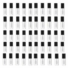 50 Pack 1.2ML Clear Mini Lip Gloss Tube Empty Lip Balm Containers With Black Lid