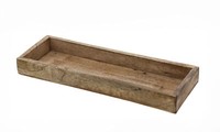Mango Deko Schale Eckig - 40 X 18 Cm - Holz Kerzen Teller Tisch Servier Tablett