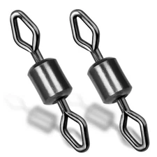 50~100Pcs Fishing Swivels w/ Diamond Eye Rolling Tackle Stainless Steel Swivels