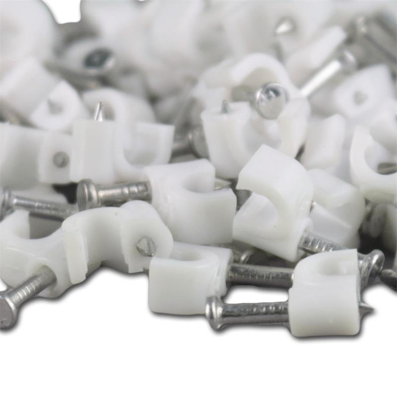 Forgefix Kabelschellen Rund, Weiß - 10 Stück | Für Kabelbefestigung An Mauerwerk & Holz