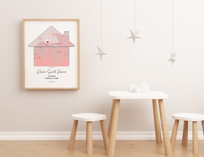Housewarming Gift for couple New House Map First Home Gift idea Our First Home