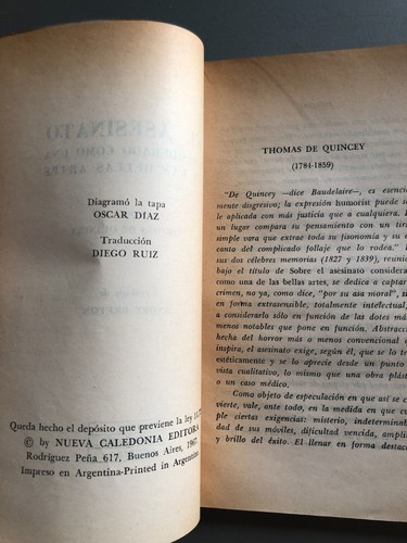 Thomas de Quincey - Del asesinat considerado como una... - Prol. Andre Breton - Imagen 2 de 2