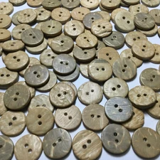 Bleached Coconut Shell Hand Carved Button Shirt Size 11mm 3/8" 2hole