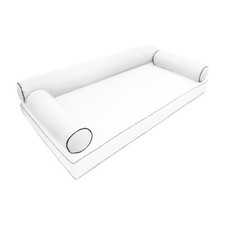 *COVER ONLY* Style 6 Twin-XL 78"x8" Contrast Piped Trim Bolster Slipcover AD106