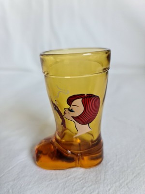Glas Stiefel Farbig Höhe: ca. 8,2 cm   MOD. DEP.  