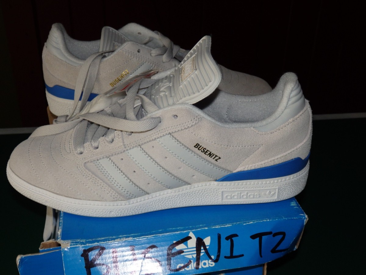 RARE Adidas Busenitz Light Grey & Blue Shoes Size 8 Brand