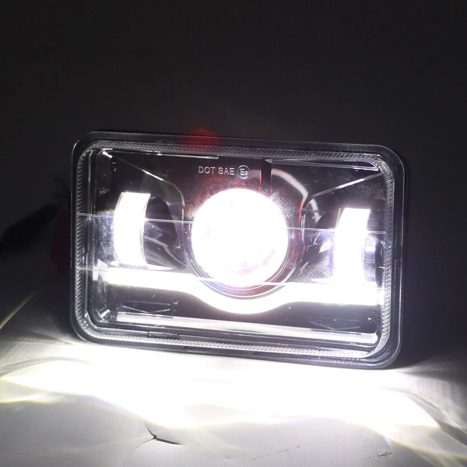 4PCS For 1982-1992 Chevrolet Camaro Z28 4x6" LED Headlights Red DRL Hi-Lo Beam - Imagem 4 de 4