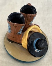 Vintage Cowboy Boots And Hat Little Figurine