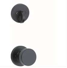 Kwikset 971PSKRDT-514 Pismo Single Cylinder Interior Pack w/ Round Rose in Black