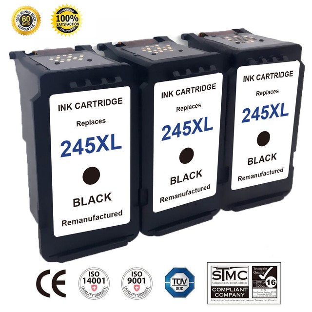 3 Pack Black Ink Cartridge For Canon PG-245XL PIXMA MG2520 MG1550 MX490 MX492 for sale online