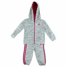 Adidas Girls 2 Piece Jacket Pants Athletic Tracksuit Set - Size 5 NEW