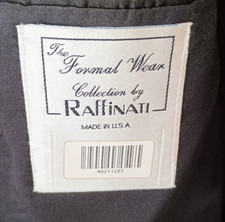 Raffinati Men's 2-pc Tuxedo B W 44R 36Waist LONG LEGS