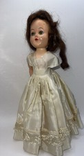 Vintage Plastic Molded Arts Co. New York Ltd Fashion Doll Green Gold Eyes 10  T