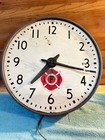 Vintage 50s Large IBM Industrial School House Face Clock METAL USA 95926 Works
