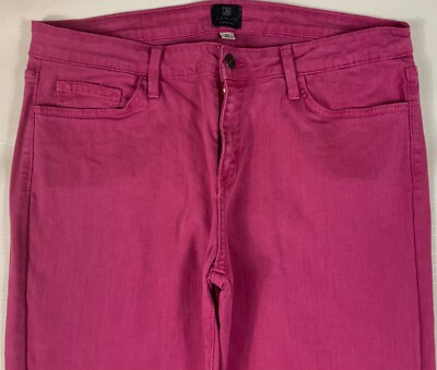 Just Black Jean Women Size 31 Pink Tapered Leg Mid Rise Stretch