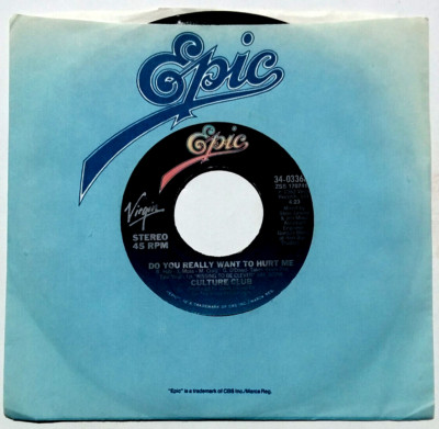 CULTURE CLUB -  Do You Really Want to Hurt Me - Vinyl 45rpm 1982 Epic 34-03369