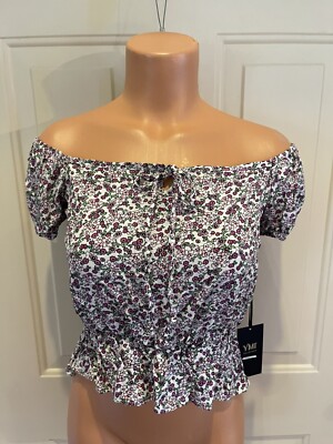 YMI COLLECTIONS, Junior Sz Med, Floral Top, w/Off Shoulder or Peasant Neck.  NEW