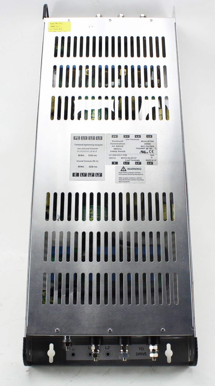Rockwell Automation CAT2090-XXLF-375B RFI Filter AC Drive 480 Vac 75A