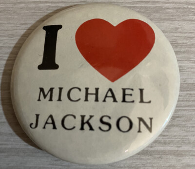 I ❤️ Michael Jackson Button Pin Vintage I Love Michael Jackson