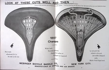 1896 Mesinger Bicycle Saddle Co Manufacturers Saddles & Air Brakes Print Ad