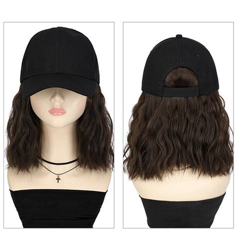 Women Baseball Cap Hat Wig Hairpiece with Short Curly Casual Daily Wear Dating - Picture 11 of 16