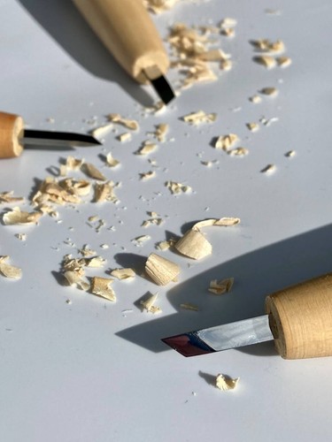 Short skewed knife for detailing STRYI, scalpel for carving, carving knife - Picture 7 of 7