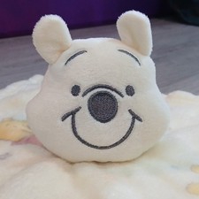 Disney Baby Yellow Winnie The Pooh Plush Lovey Security Blanket Teether Plush