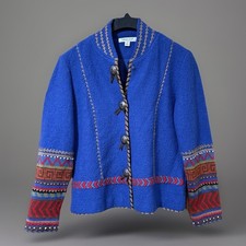 Coldwater Creek 100 Wool Southwest Aztec Western Concho Lined Jacket Medium